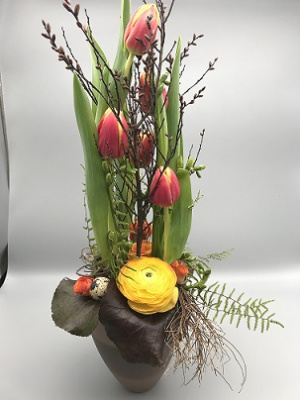 Gestecke - Gesteck Frühling mit Tulpen